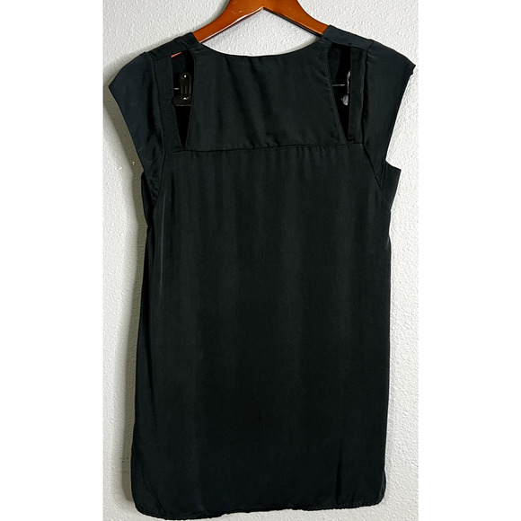Maeve Anthropologie Ally Cupro XS Tunic Blouse Shirt Black Whimsigoth Minimalist - Picture 4 of 11